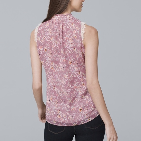 White House Black Market Floral Print Shell - Picture 2 of 4